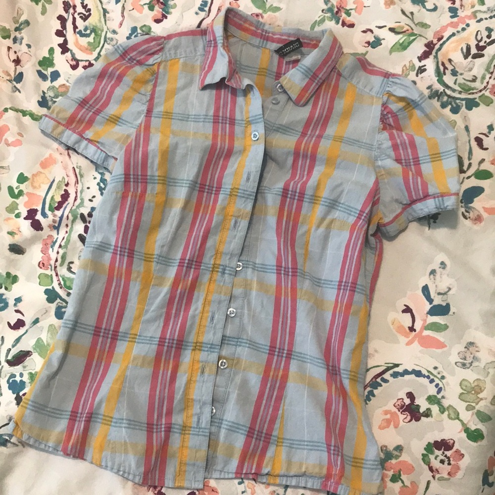Divided Short Sleeved Button Down - image 1